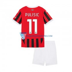 AC Milan dla Dzieci Christian Pulisic 11 Koszulka Domowy 2024-2025 Krótkie Rękawy