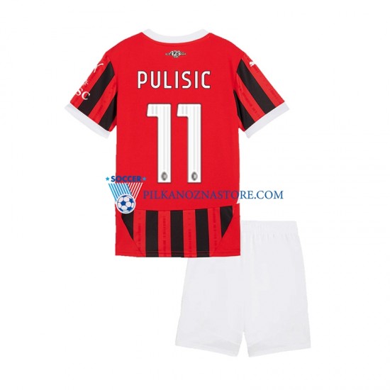 AC Milan dla Dzieci Christian Pulisic 11 Koszulka Domowy 2024-2025 Krótkie Rękawy