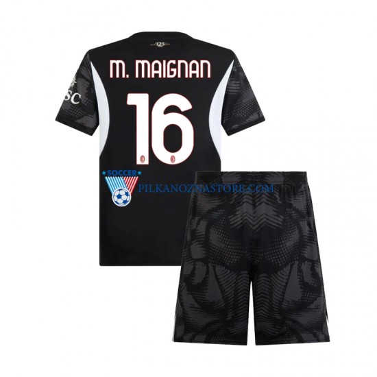 Strój Bramkarski AC Milan dla Dzieci Mike Maignan 16 Koszulka Domowy 2024-2025 Krótkie Rękawy