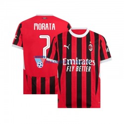 AC Milan UCL Font MORATA 7 Koszulka Męska Domowy 2024-2025 Krótkie Rękawy