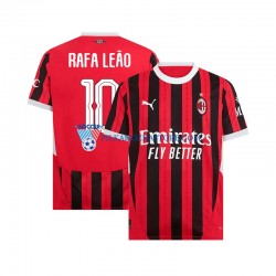 AC Milan UCL Font RAFA LEAO 10 Koszulka Męska Domowy 2024-2025 Krótkie Rękawy