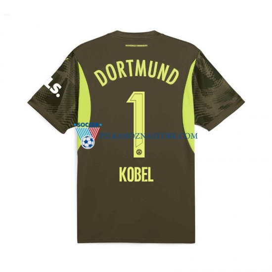 Strój Bramkarski Borussia Dortmund Gregor Kobel 1 Koszulka Męska Wyjazdowy 2024-2025 Krótkie Rękawy