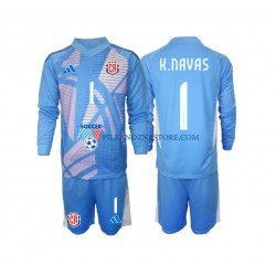 Strój Bramkarski Kostaryka dla Dzieci Keylor Navas 1 Koszulka Domowy 2024 Długie Rękawy