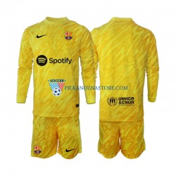 Strój Bramkarski FC Barcelona dla Dzieci Koszulka Wyjazdowy 2024-2025 Długie Rękawy