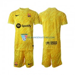 Strój Bramkarski FC Barcelona dla Dzieci Koszulka Wyjazdowy 2024-2025 Krótkie Rękawy