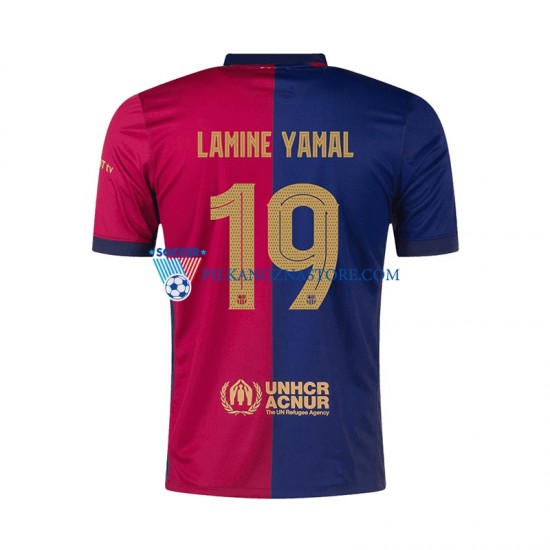 FC Barcelona UCL Font Lamine Yamal 19 Koszulka Męska Domowy 2024-2025 Krótkie Rękawy