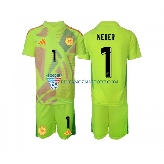 Strój Bramkarski Niemcy dla Dzieci Manuel Neuer 1 Koszulka Wyjazdowy Euro 2024 Krótkie Rękawy