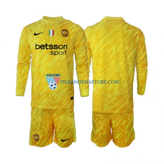 Strój Bramkarski Inter Mediolan dla Dzieci Koszulka Wyjazdowy 2024-2025 Długie Rękawy
