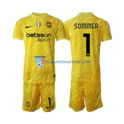 Strój Bramkarski Inter Mediolan dla Dzieci Yann Sommer 1 Koszulka Wyjazdowy 2024-2025 Krótkie Rękawy