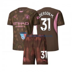 Strój Bramkarski Manchester City dla Dzieci Ederson M 31 Koszulka Domowy 2024-2025 Krótkie Rękawy