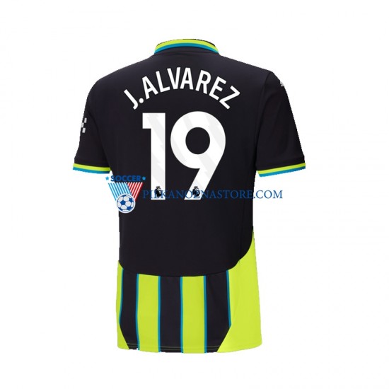 Manchester City Julian Alvarez 19 Koszulka Męska Wyjazdowy 2024-2025 Krótkie Rękawy