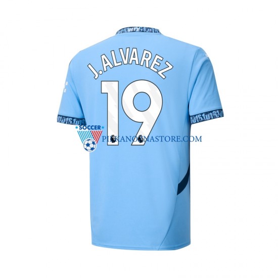 Manchester City Julian Alvarez 19 Koszulka Męska Domowy 2024-2025 Krótkie Rękawy