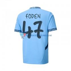 Manchester City UCL Font FODEN 47 Koszulka Męska Domowy 2024-2025 Krótkie Rękawy
