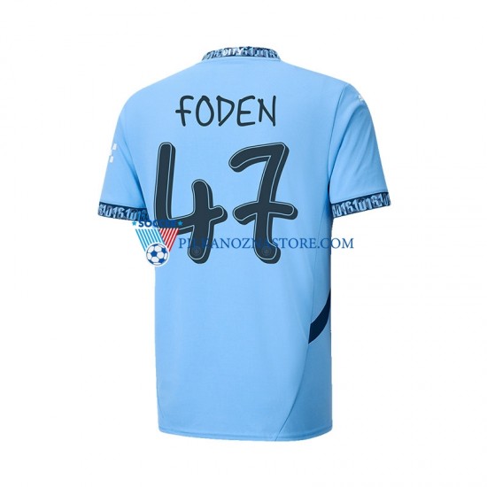 Manchester City UCL Font FODEN 47 Koszulka Męska Domowy 2024-2025 Krótkie Rękawy