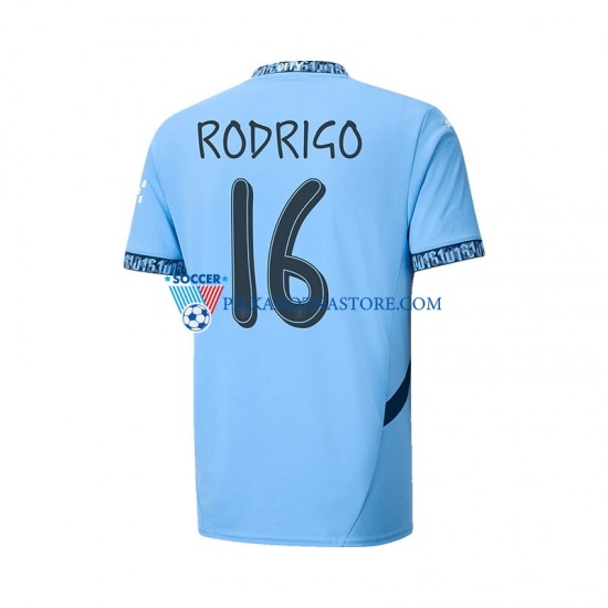 Manchester City UCL Font RODRIGO 16 Koszulka Męska Domowy 2024-2025 Krótkie Rękawy
