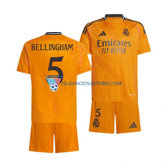 Real Madryt dla Dzieci BELLINGHAM 5 Koszulka Wyjazdowy 2024-2025 Krótkie Rękawy