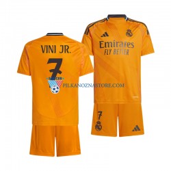 Real Madryt dla Dzieci VINI JR 7 Koszulka Wyjazdowy 2024-2025 Krótkie Rękawy