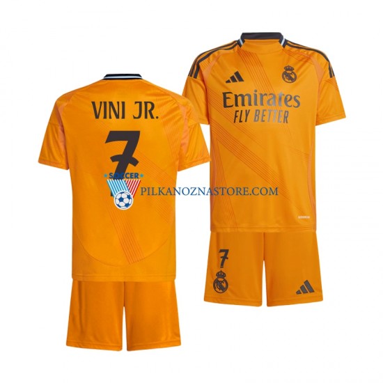 Real Madryt dla Dzieci VINI JR 7 Koszulka Wyjazdowy 2024-2025 Krótkie Rękawy
