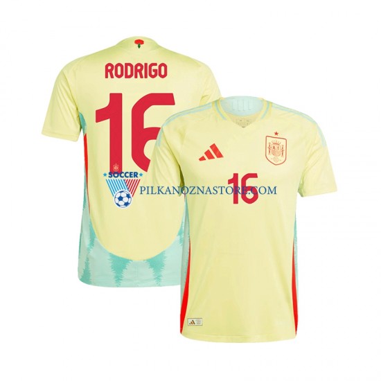 Hiszpania RODRIGO 16 Koszulka Męska Wyjazdowy Euro 2024 Krótkie Rękawy