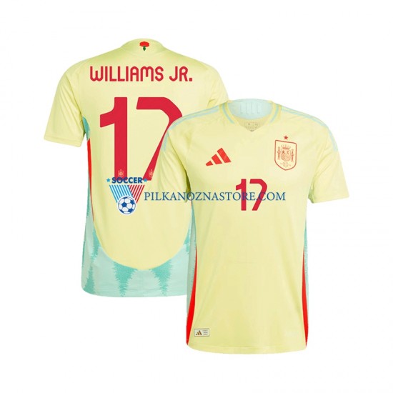 Hiszpania WILLIAMS JR 17 Koszulka Męska Wyjazdowy Euro 2024 Krótkie Rękawy