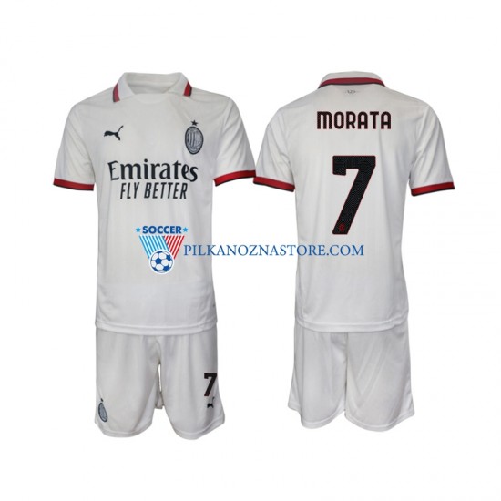 AC Milan dla Dzieci Morata 7 Koszulka Wyjazdowy 2024-2025 Krótkie Rękawy