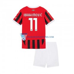 AC Milan dla Dzieci Ibrahimović 11 Koszulka Domowy 2024-2025 Krótkie Rękawy
