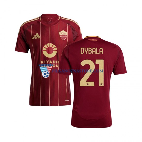 AS Roma Paulo Dybala 21 Koszulka Męska Domowy 2024-2025 Krótkie Rękawy