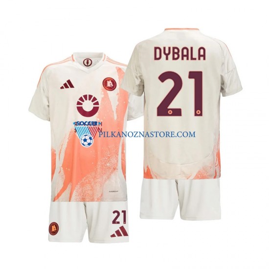 AS Roma dla Dzieci Paulo Dybala 21 Koszulka Wyjazdowy 2024-2025 Krótkie Rękawy