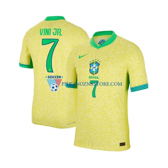 Brazylia VINI JR 7 Koszulka Męska Domowy 2024 Krótkie Rękawy