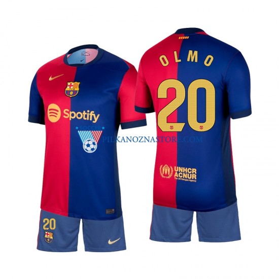 FC Barcelona dla Dzieci Olmo 20 Koszulka Domowy 2024-2025 Krótkie Rękawy