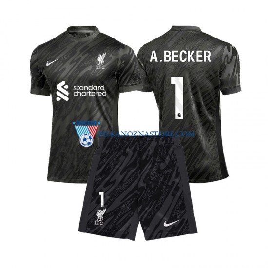 Strój Bramkarski Liverpool dla Dzieci Alisson Becker 1 Koszulka Domowy 2024-2025 Krótkie Rękawy