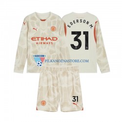 Strój Bramkarski Manchester City dla Dzieci Ederson Moraes 31 Koszulka Trzeci 2024-2025 Długie Rękawy