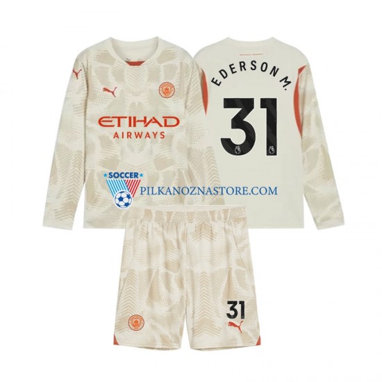 Strój Bramkarski Manchester City dla Dzieci Ederson Moraes 31 Koszulka Trzeci 2024-2025 Długie Rękawy