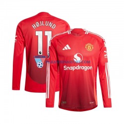 Manchester United Rasmus Hojlund 11 Koszulka Męska Domowy 2024-2025 Długie Rękawy