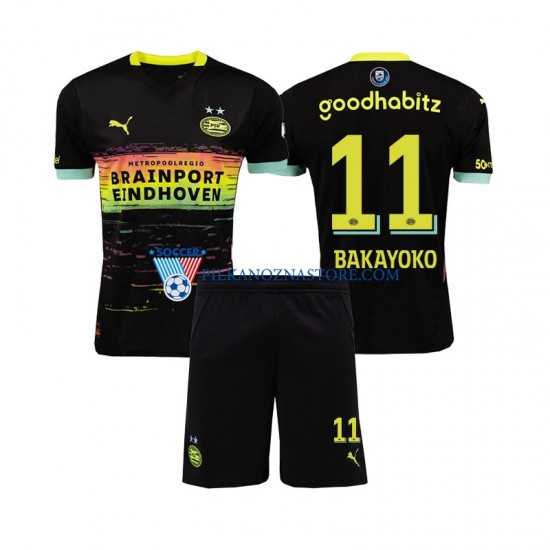 PSV Eindhoven dla Dzieci Johan Bakayoko 11 Koszulka Wyjazdowy 2024-2025 Krótkie Rękawy