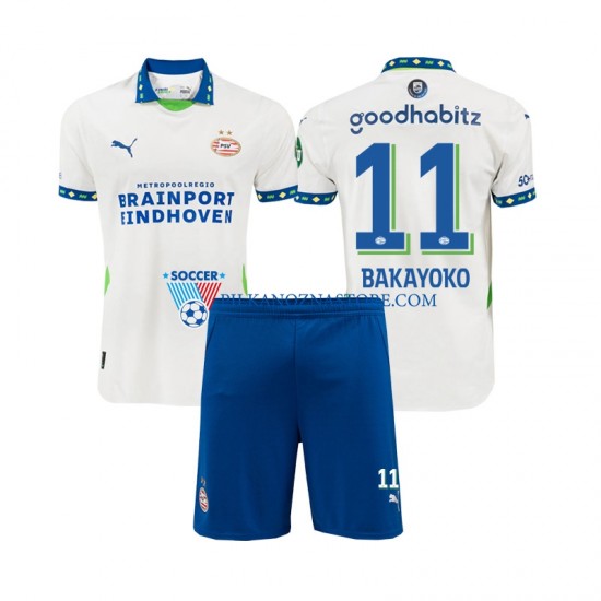 PSV Eindhoven dla Dzieci Johan Bakayoko 11 Koszulka Trzeci 2024-2025 Krótkie Rękawy