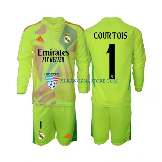 Strój Bramkarski Real Madryt dla Dzieci COURTOIS 1 Koszulka Czwarty 2024-2025 Długie Rękawy