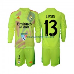 Strój Bramkarski Real Madryt dla Dzieci Lunin 13 Koszulka Czwarty 2024-2025 Długie Rękawy