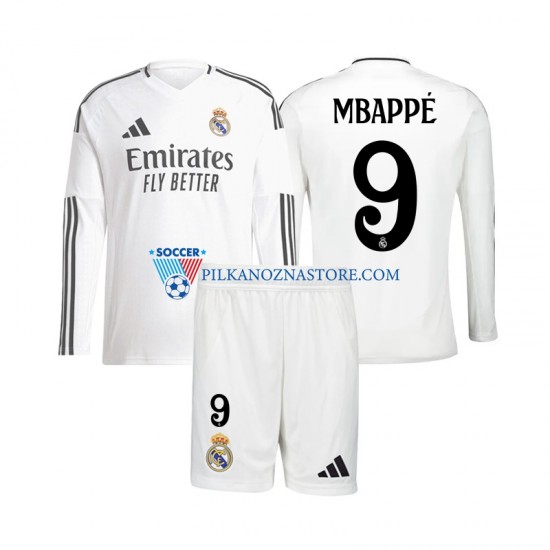 Real Madryt dla Dzieci Mbappé 9 Koszulka Domowy 2024-2025 Długie Rękawy