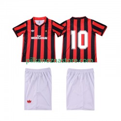 AC Milan dla Dzieci 10 1990 1991 Retro Koszulka Domowy Krótkie Rękawy