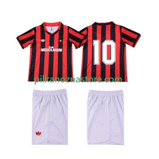 AC Milan dla Dzieci 10 1990 1991 Retro Koszulka Domowy Krótkie Rękawy