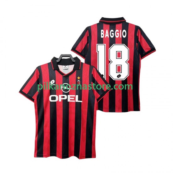 AC Milan BAGGIO 18 1995 1996 Retro Koszulka Męska Domowy Krótkie Rękawy
