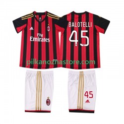 AC Milan dla Dzieci BALOTELL 45 2013 2014 Retro Koszulka Domowy Krótkie Rękawy