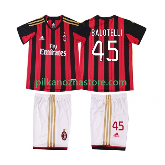 AC Milan dla Dzieci BALOTELL 45 2013 2014 Retro Koszulka Domowy Krótkie Rękawy