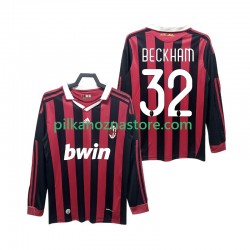 AC Milan BECKHAM 32 2009 Retro Koszulka Męska Domowy 2010 Długie Rękawy