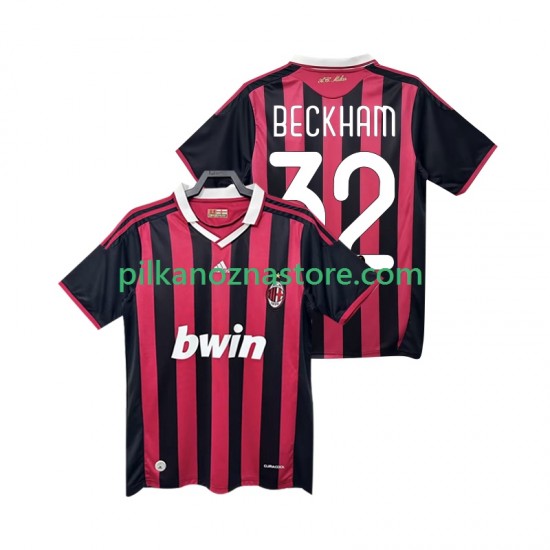 AC Milan BECKHAM 32 2009 Retro Koszulka Męska Domowy 2010 Krótkie Rękawy