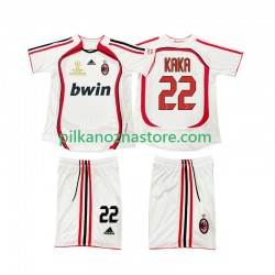 AC Milan dla Dzieci KAKA 22 2007 Retro Koszulka Wyjazdowy 2006 Krótkie Rękawy