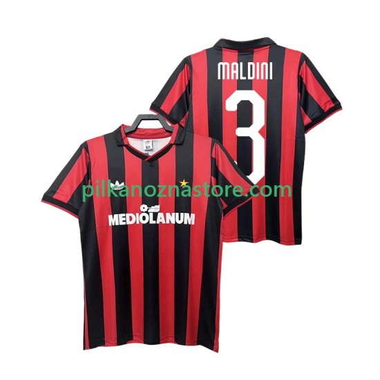 AC Milan MALDINI 3 1990 1991 Retro Koszulka Męska Domowy Krótkie Rękawy