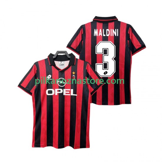 AC Milan MALDINI 3 1995 1996 Retro Koszulka Męska Domowy Krótkie Rękawy