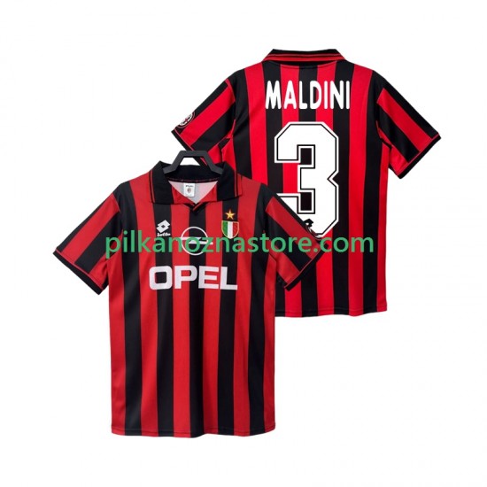 AC Milan MALDINI 3 1996 1997 Retro Koszulka Męska Domowy Krótkie Rękawy